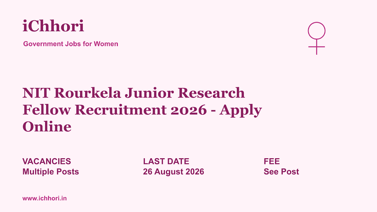 NIT Rourkela Junior Research Fellow Recruitment 2026 - Apply Online - iChhori
