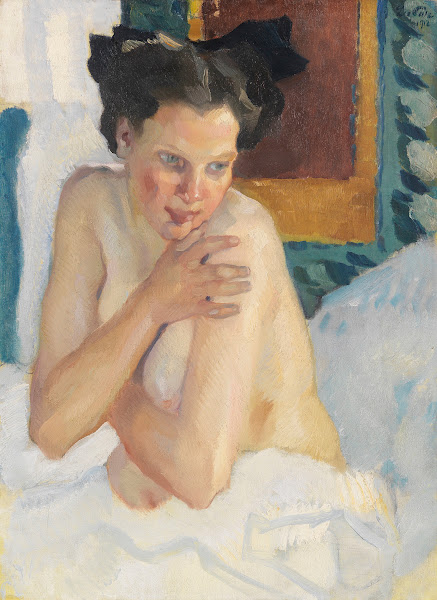 Erwachen Sitzender Halbakt 1912