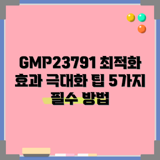 gmp23791 효과, gmp23791 극대화, 건강한 보충제, gmp23791 사용법, gmp23791 팁