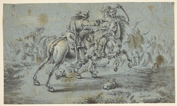 Rytterslagscene med tyrkere