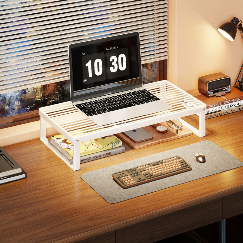 Holz-Laptop-Ständer mit Schreibtisch-Organizer