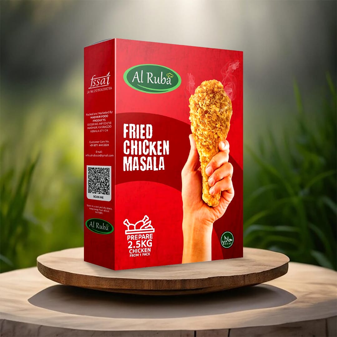 Al Ruba Fried Chicken Masala (100g) - Pack of 1 | Crispy Broasted Flavor | Prepares 2.5kg Chicken | No Artificial Colors | Inclusive of GST by MADHUR FOOD PRODUCTS