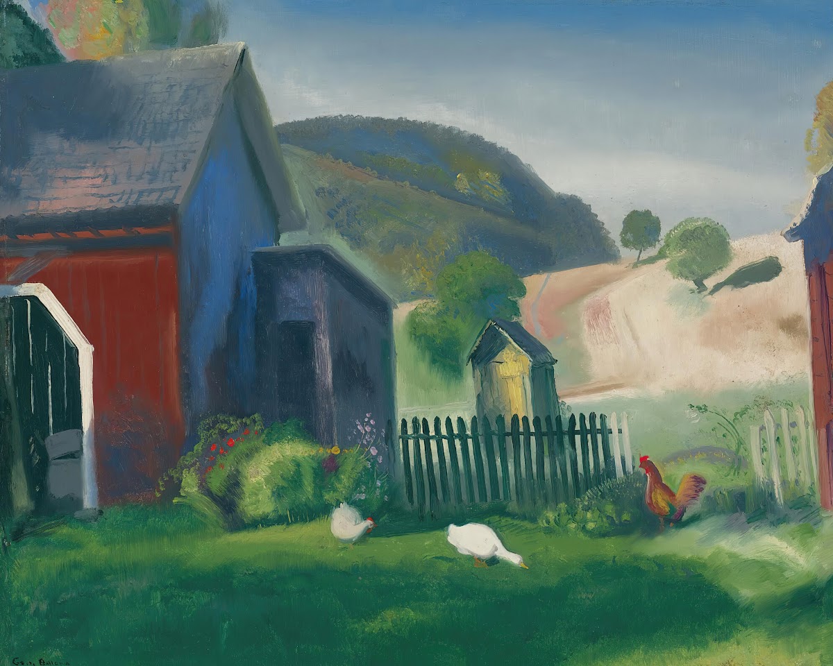 Barnyard And Chickens 1924
