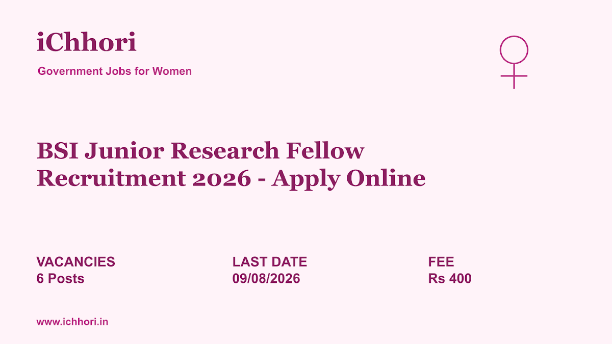 BSI Junior Research Fellow Recruitment 2026 - Apply Online - iChhori