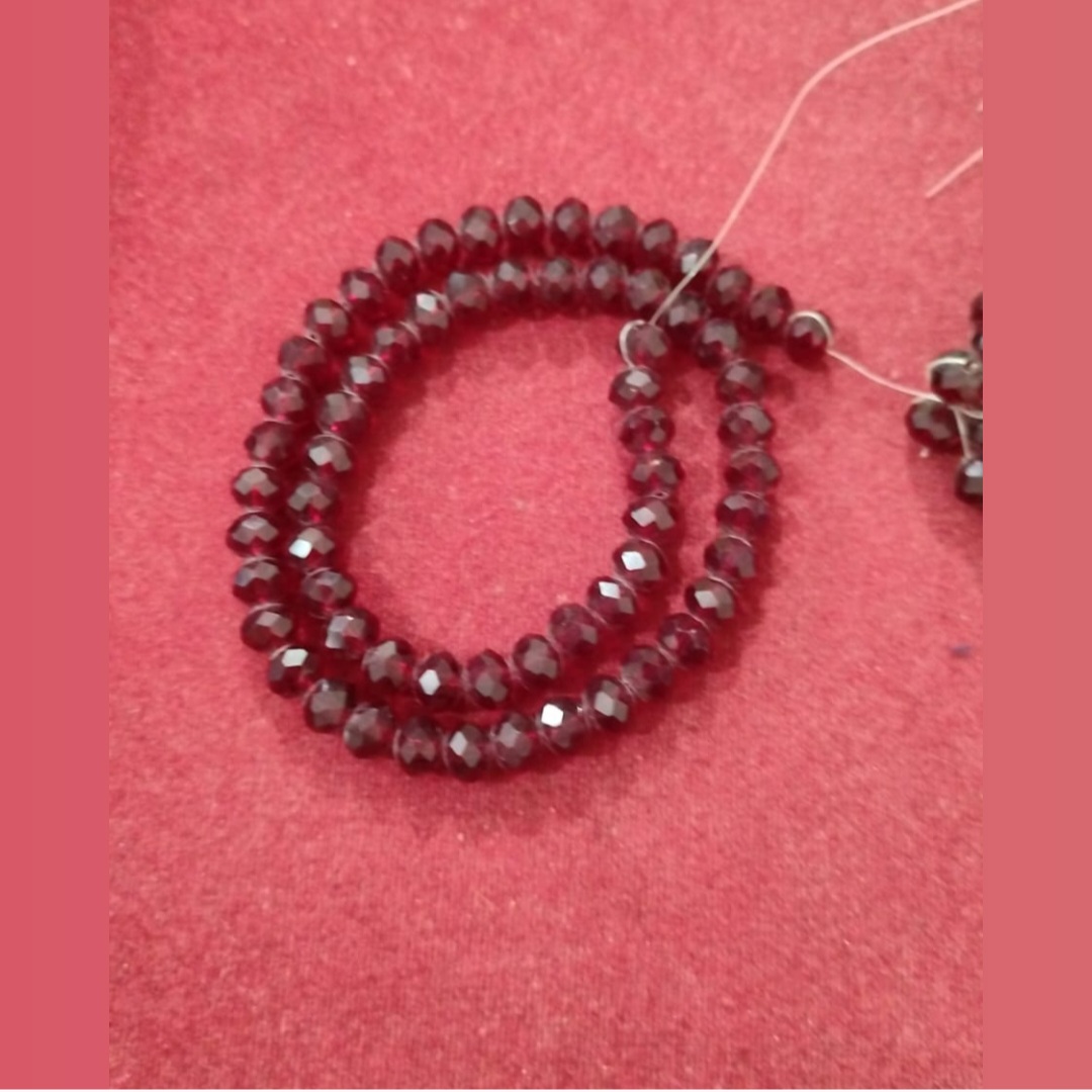 8 mm maroon glass crystal-1 line