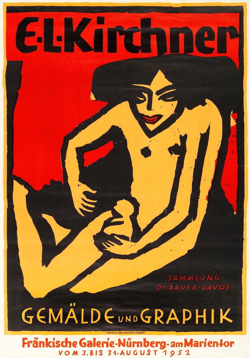 Plakat für die Ausstellung der E L Kirchner 1952