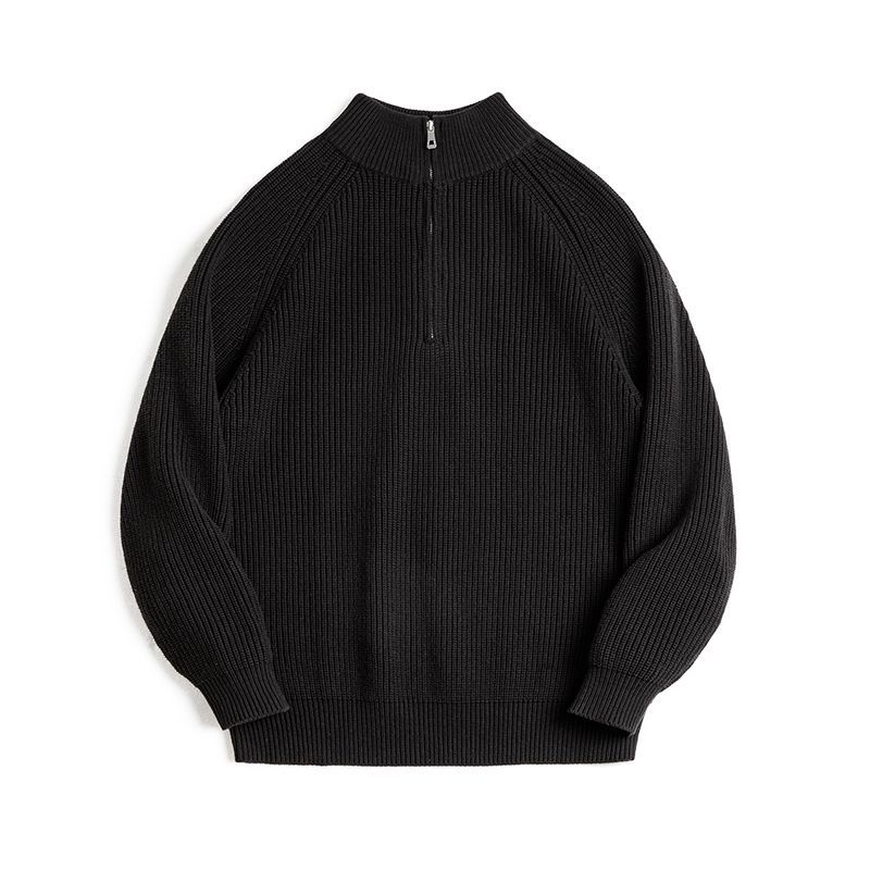 Men's Vintage-Style Knit Sweater with Zipper