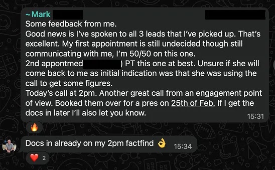 3 calls, 2 potential deals