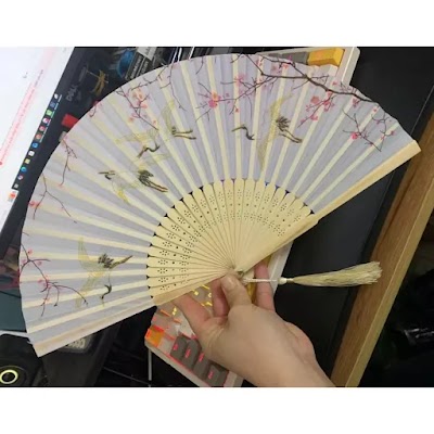 Quạt Cổ Trang Vải Lụa | Phong Cách Cổ Điển Xinh Xắn 26