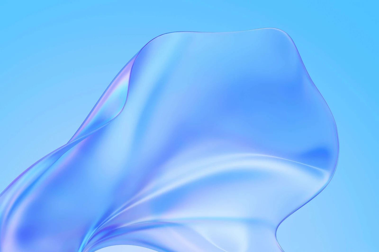Abstract Flowing Light Blue Design - 3D Abstract Rendering 2K Wallpaper (3526x2351)