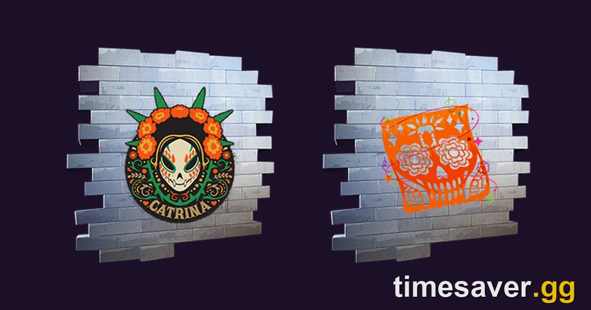 Fortnite Catrina was Here and Picado Día de Muertos sprays, added to the game files in update v42.40