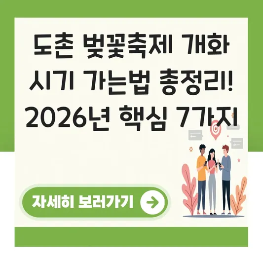 도촌 벚꽃축제 개화 시기 가는법