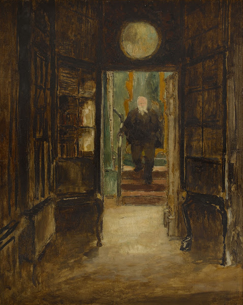 Victor Hugo descendant de son cabinet de travail à Hauteville House