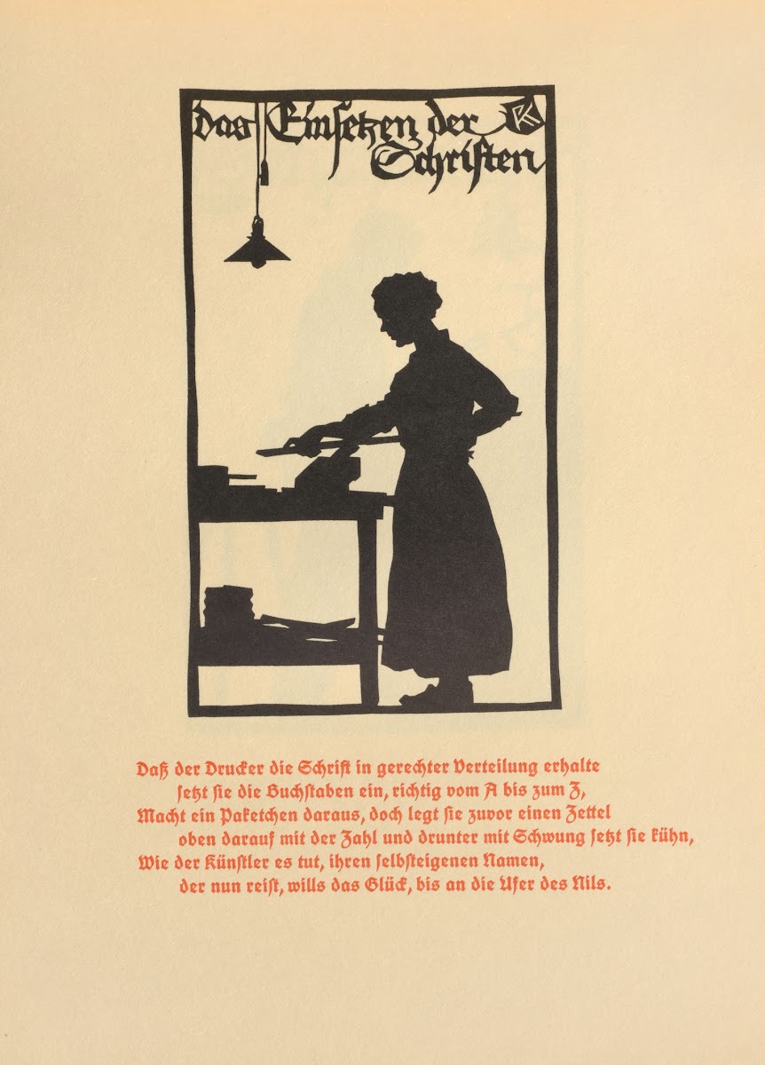 Die Schriftgiesserei im Schattenbild Pl17 1936