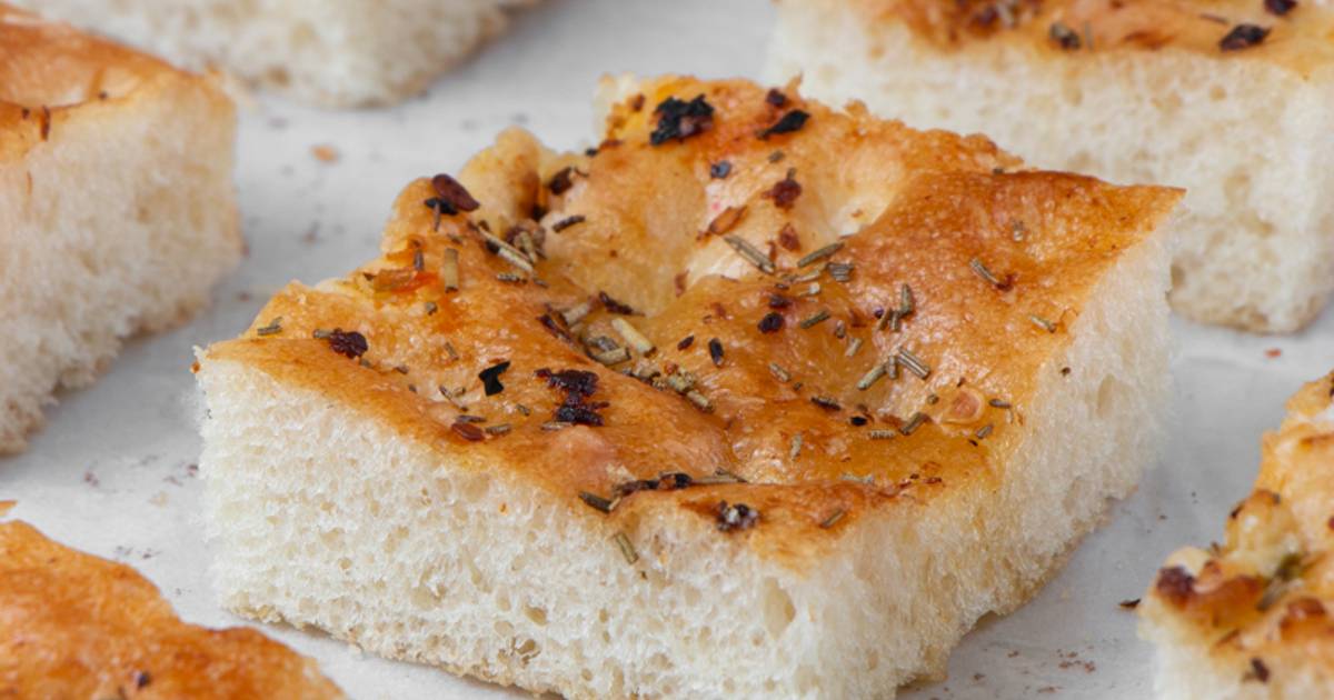 58% hydration Garlic Chilli Focaccia