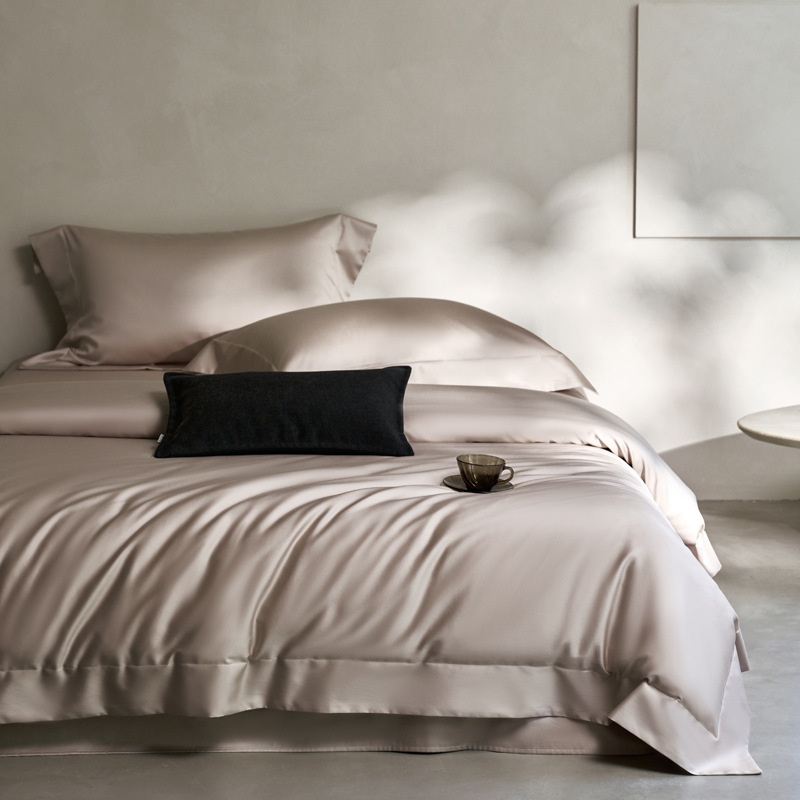 Cotton Bedding Set, Solid Color, Satin Weave