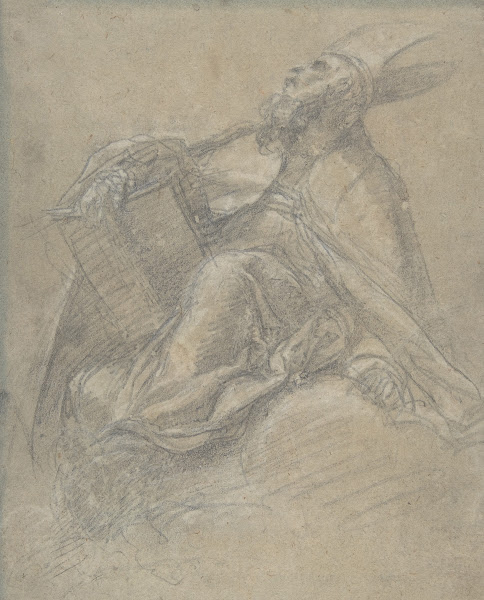Seated Bishop Holding a Book ca 1600