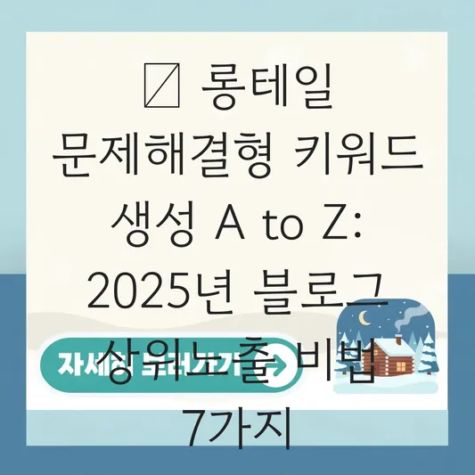  롱테일 문제해결형 키워드 생성 대표 이미지