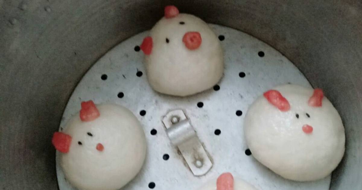 Bánh bao tạo hình con thỏ, con lợn