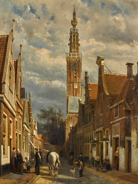 The carillon tower in Edam 1879