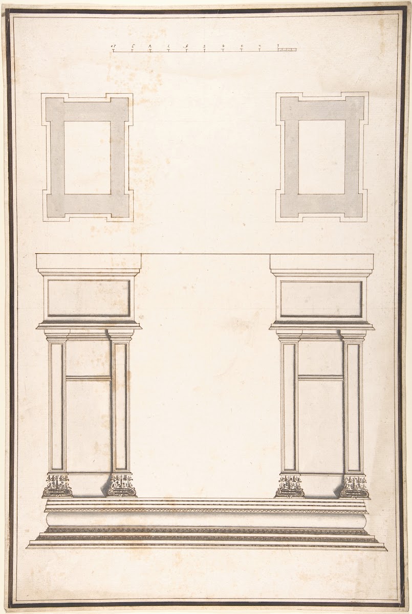 Entrance Portal Plan and Elevation Each Pier Consisting of Two Pilasters 1688178