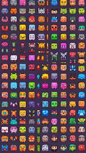 Vibrant Pixel Art Character Collection Grid Sprites