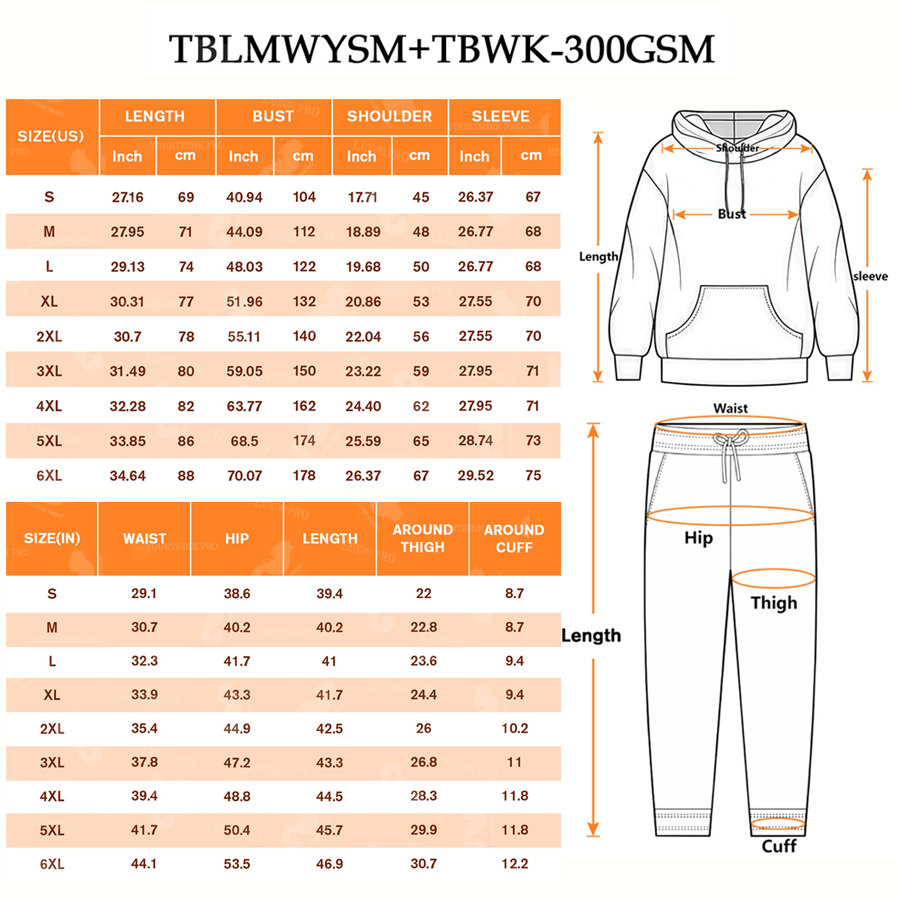 AOP Universal Hoodie Double Hood + Universal Sweatpants 300g