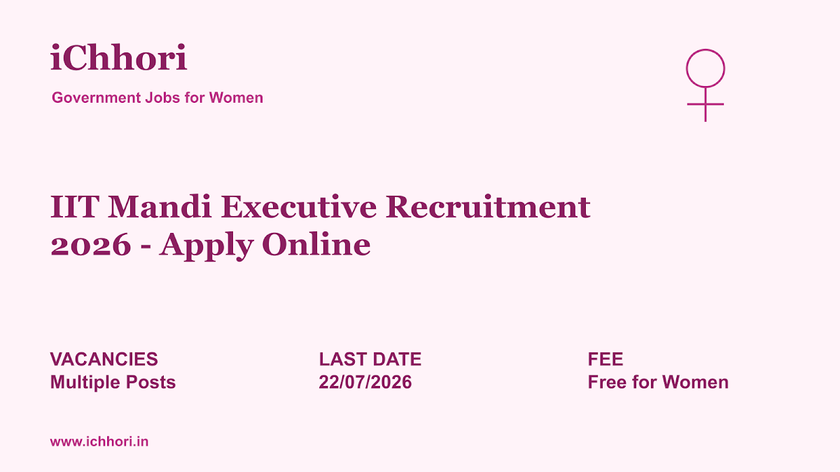 IIT Mandi Executive Recruitment 2026 - Apply Online - iChhori