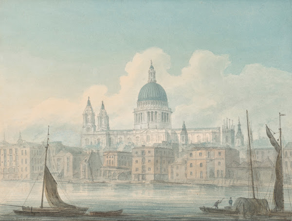 View of St Pauls Cathedral from the Southbank of the River Thames London 1800