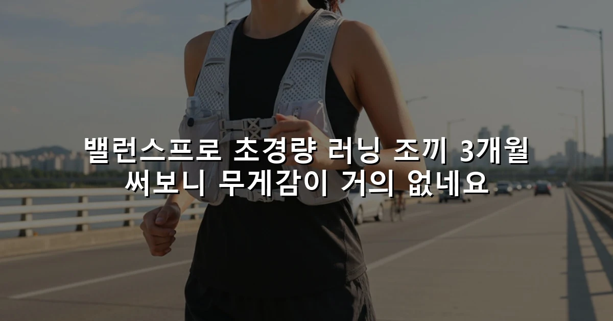 밸런스프로 초경량 러닝 조끼 3개월 써보니 무게감이 거의 없네요