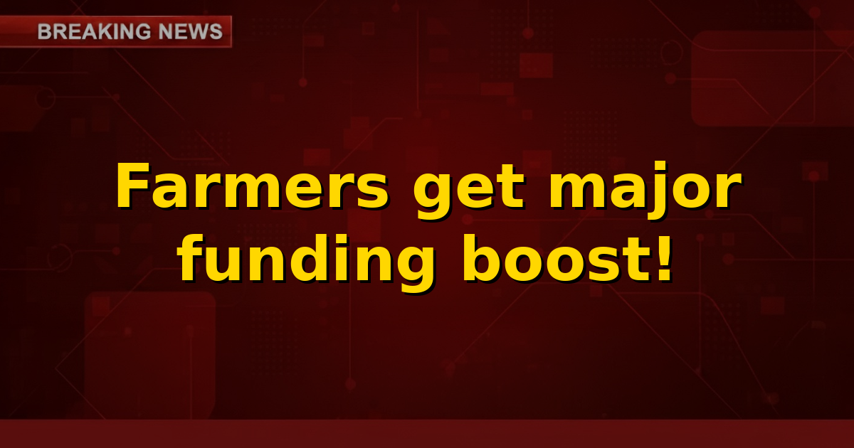 Farmers celebrating with crops in hand, symbolizing agricultural prosperity from government schemes.