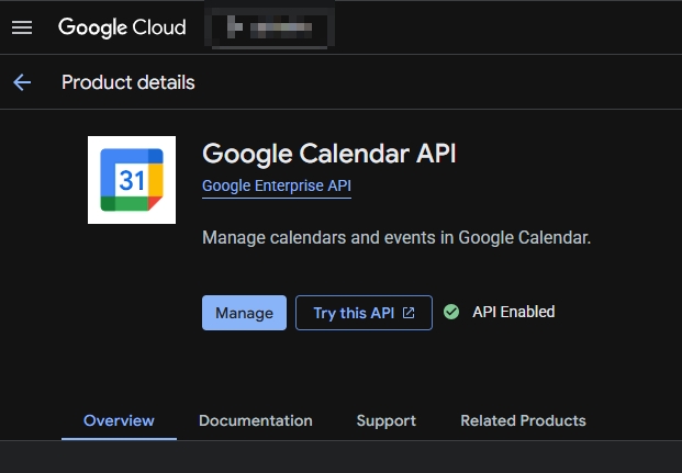 Google calendar API