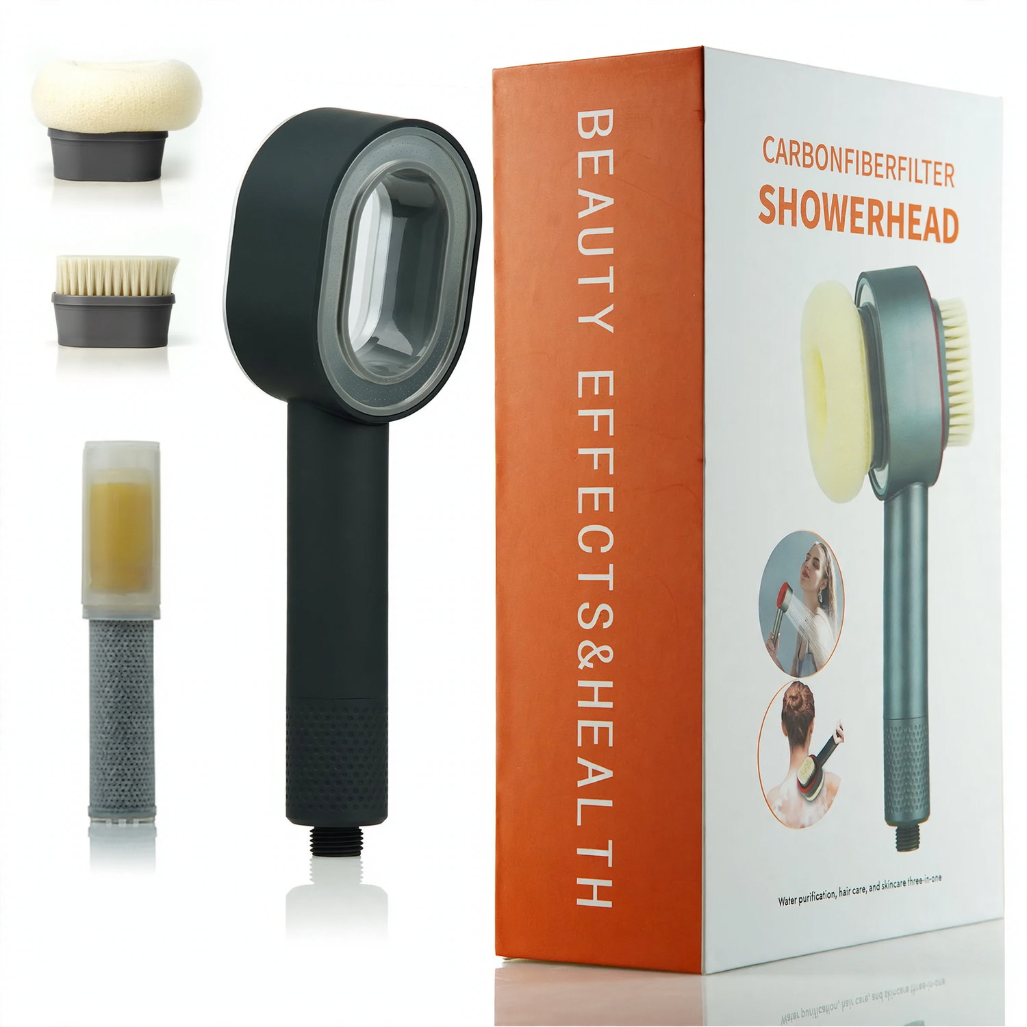 3-in-1 Duschkopf mit Massagefunktion, Kunststoff
