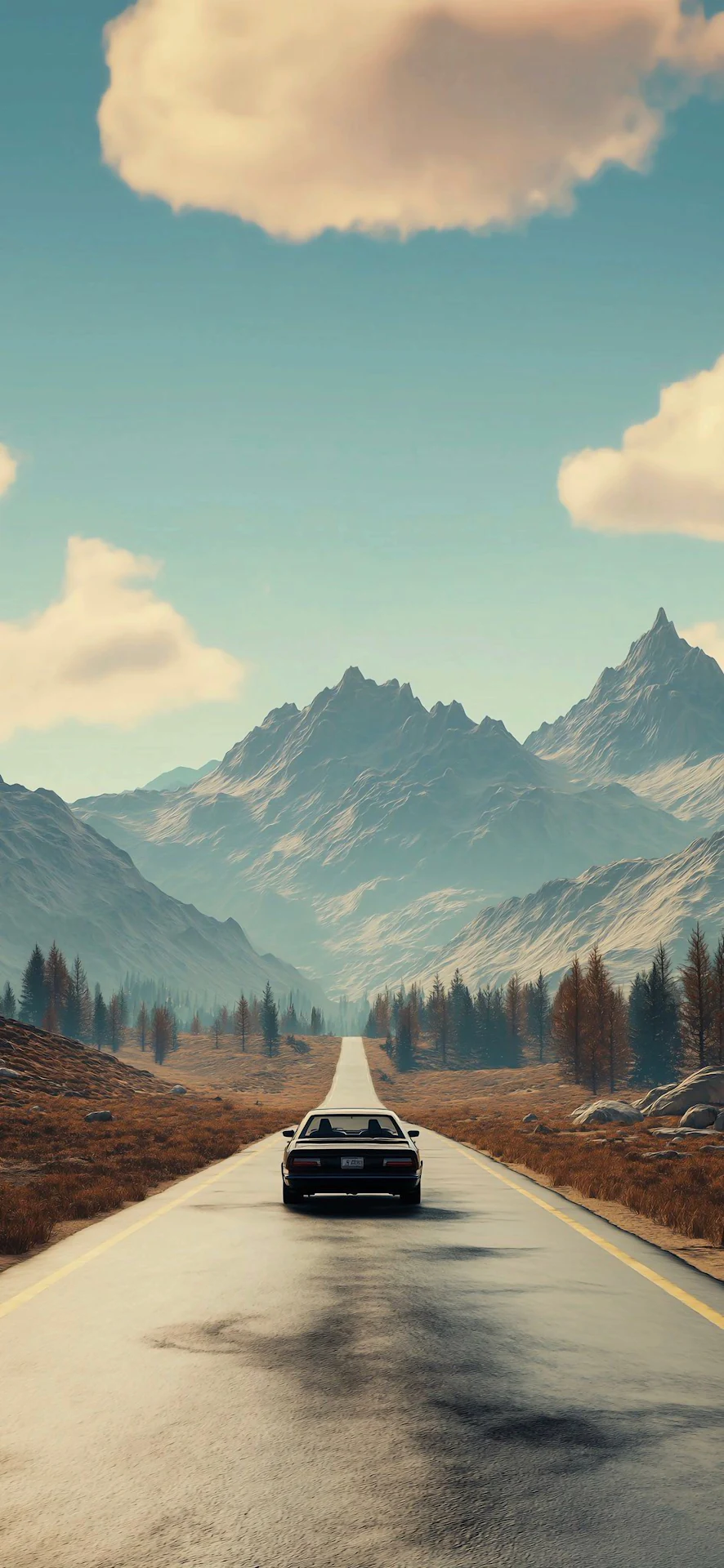 Mountain Road Trip Car Scenic Vast Landscape - Free 4K mobile Wallpaper