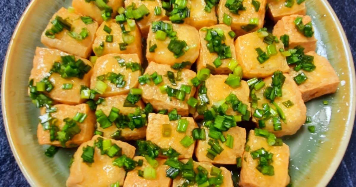 Đậu hủ chiên nhúng mắm hành