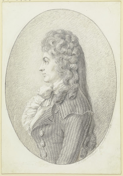 Brustbildnis einer jungen Dame im Profil nach links im Oval 1788