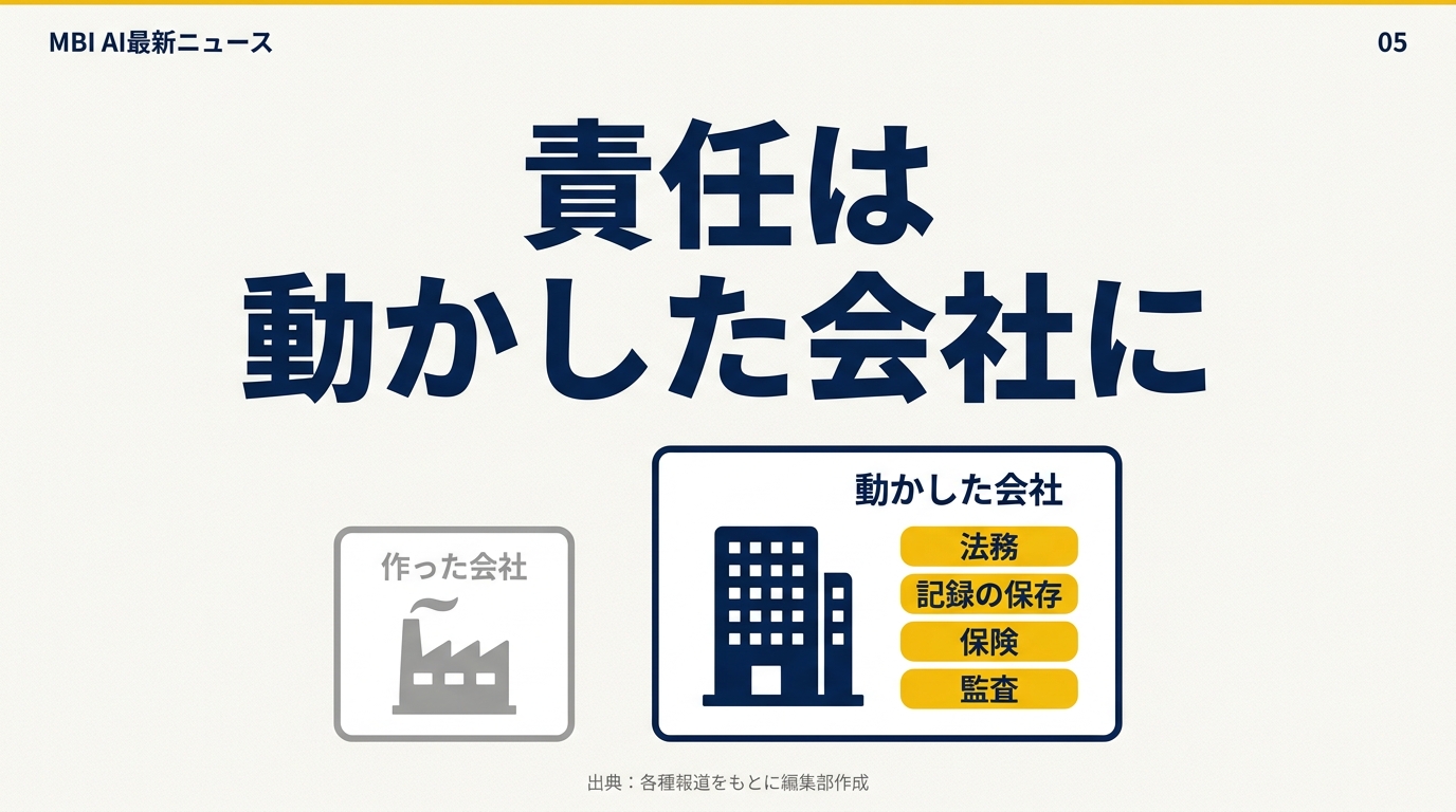 責任は動かした会社に