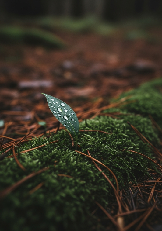 Leaf on Mossy Ground