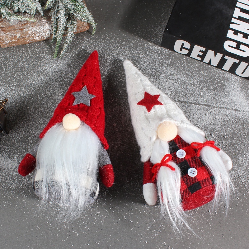 Christmas gnome with star cap, fabric figure