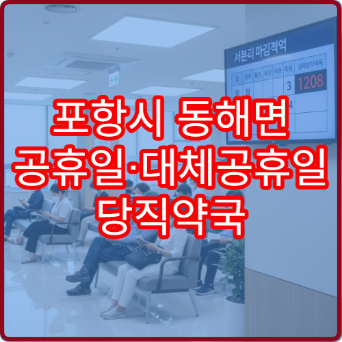 포항시 동해면 공휴일·대체공휴일 당직약국 오늘 문 연 약국 정보