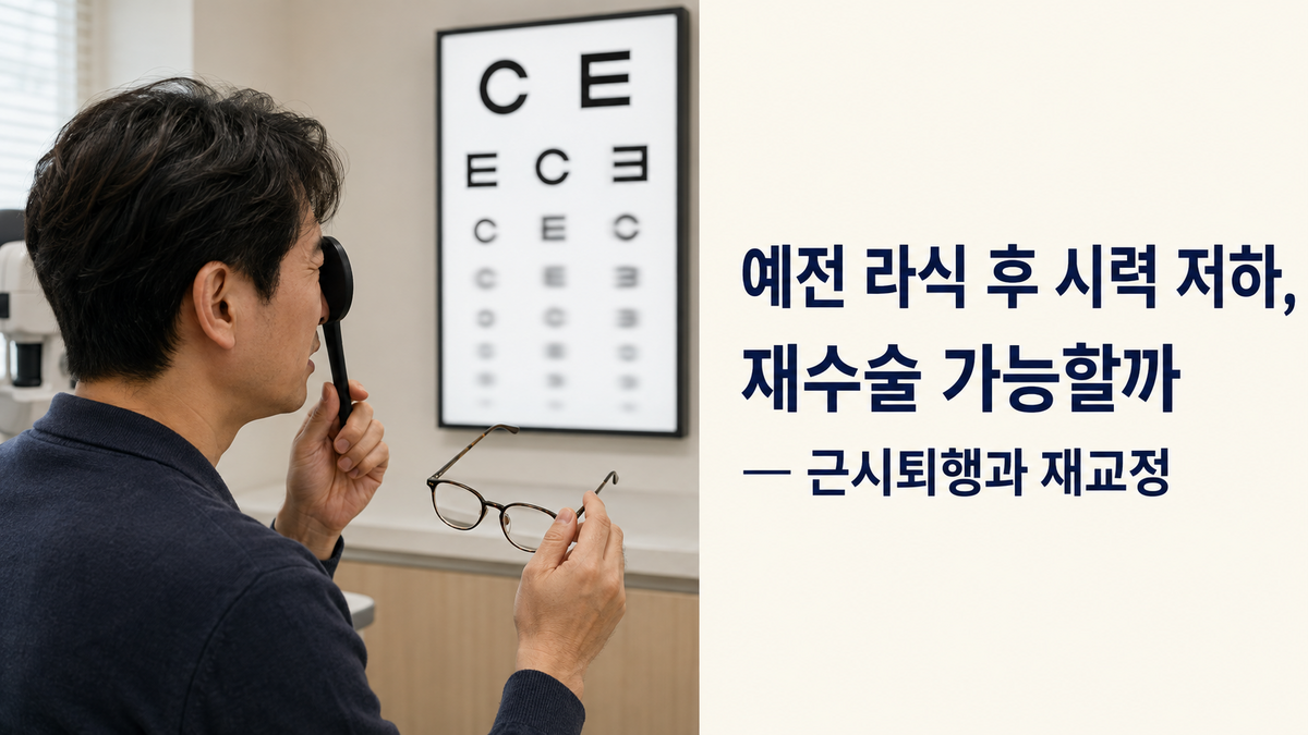 예전 라식 후 시력 저하, 재수술 가능할까 — 근시퇴행과 재교정