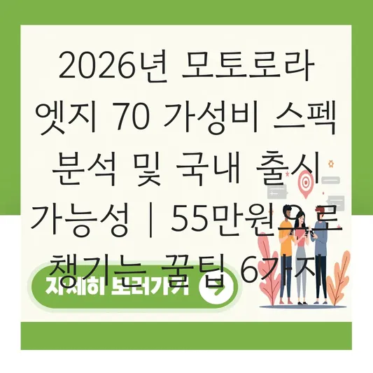 모토로라 엣지 70 가성비 스펙 분석 및 국내 출시 가능성 확인 대표 이미지
