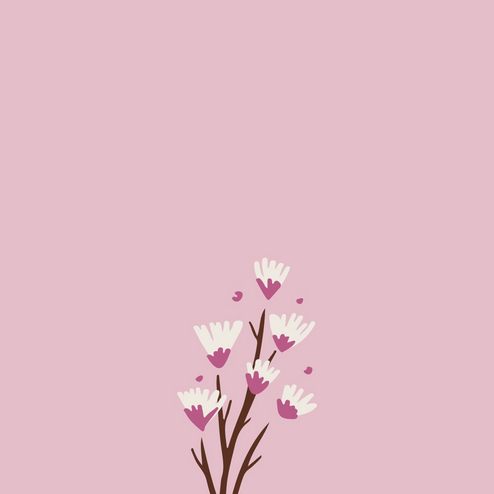 Download Minimalist Pink Flower Illustration Full HD iPhone