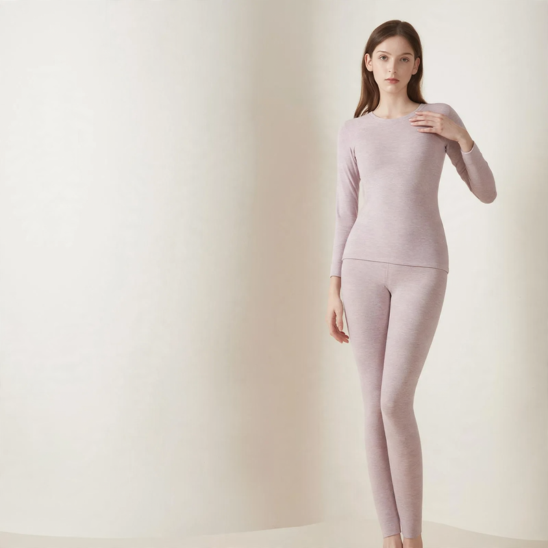Thermo-Unterwäsche-Set für Damen und Herren, Rundhals