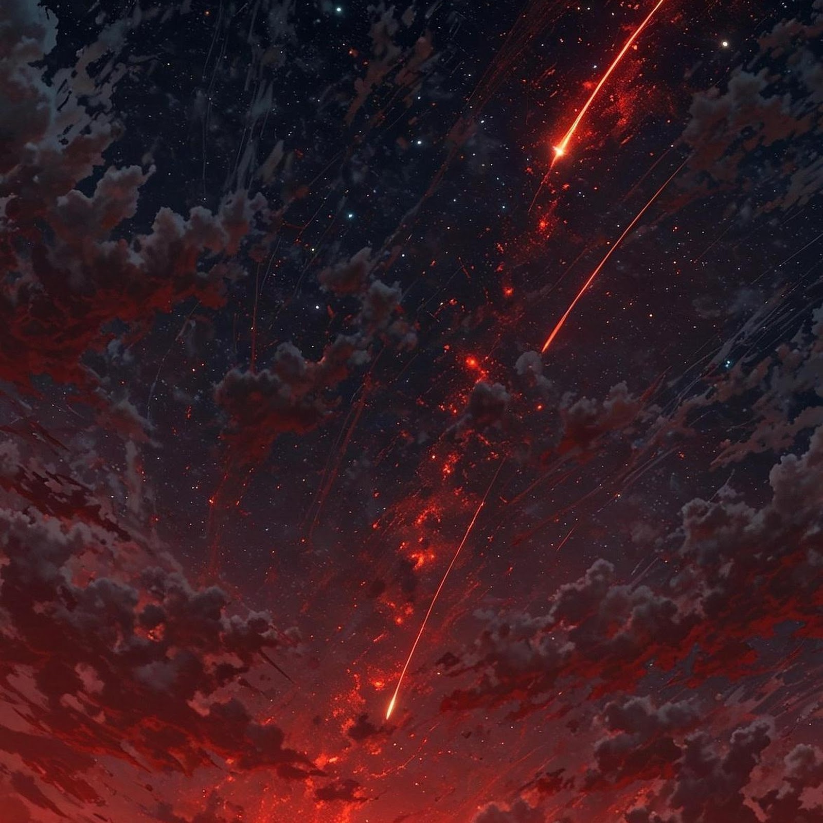 Download Fiery Sunset Over Dark Forest Full HD iPhone