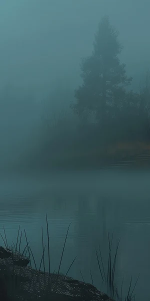 Ai Art, Illustration, Black Cats, House, Lake 5K Wallpaper Background