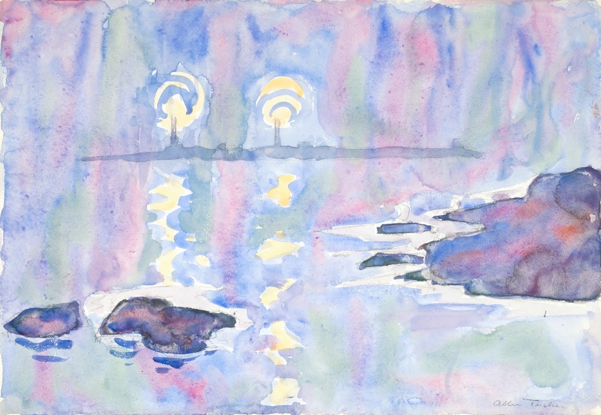Watercolor No 73 Blue And Lavender 1928