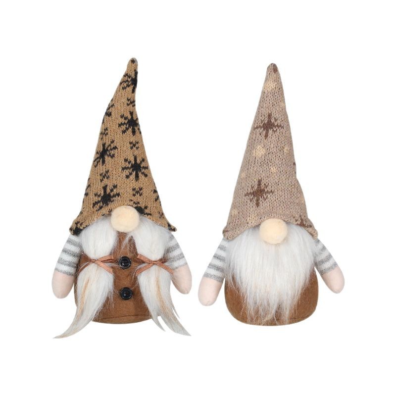 Christmas gnome with knitted hat, brown