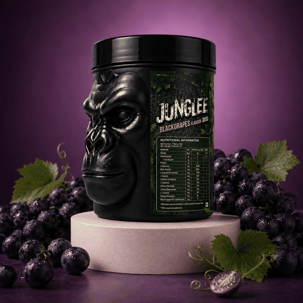 Absolute Nutrition Junglee Pre Workout — Black Grapes, 300g