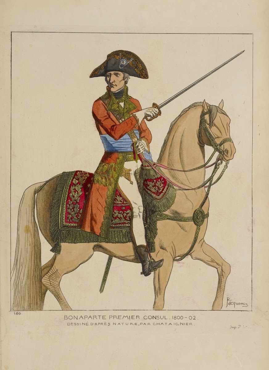 Bonaparte premier consul 1800 02 Dessiné daprès nature par Chataignier 1869